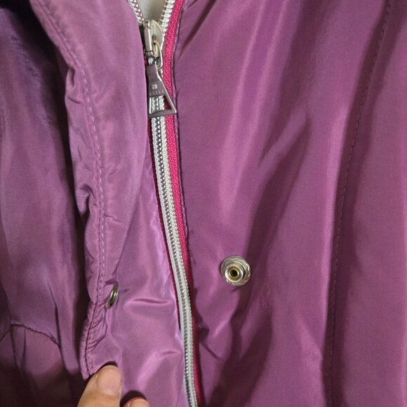 Belfe Purple Down Zip Snap Puffer Ski Jacket Size 8 - Picture 5 of 10